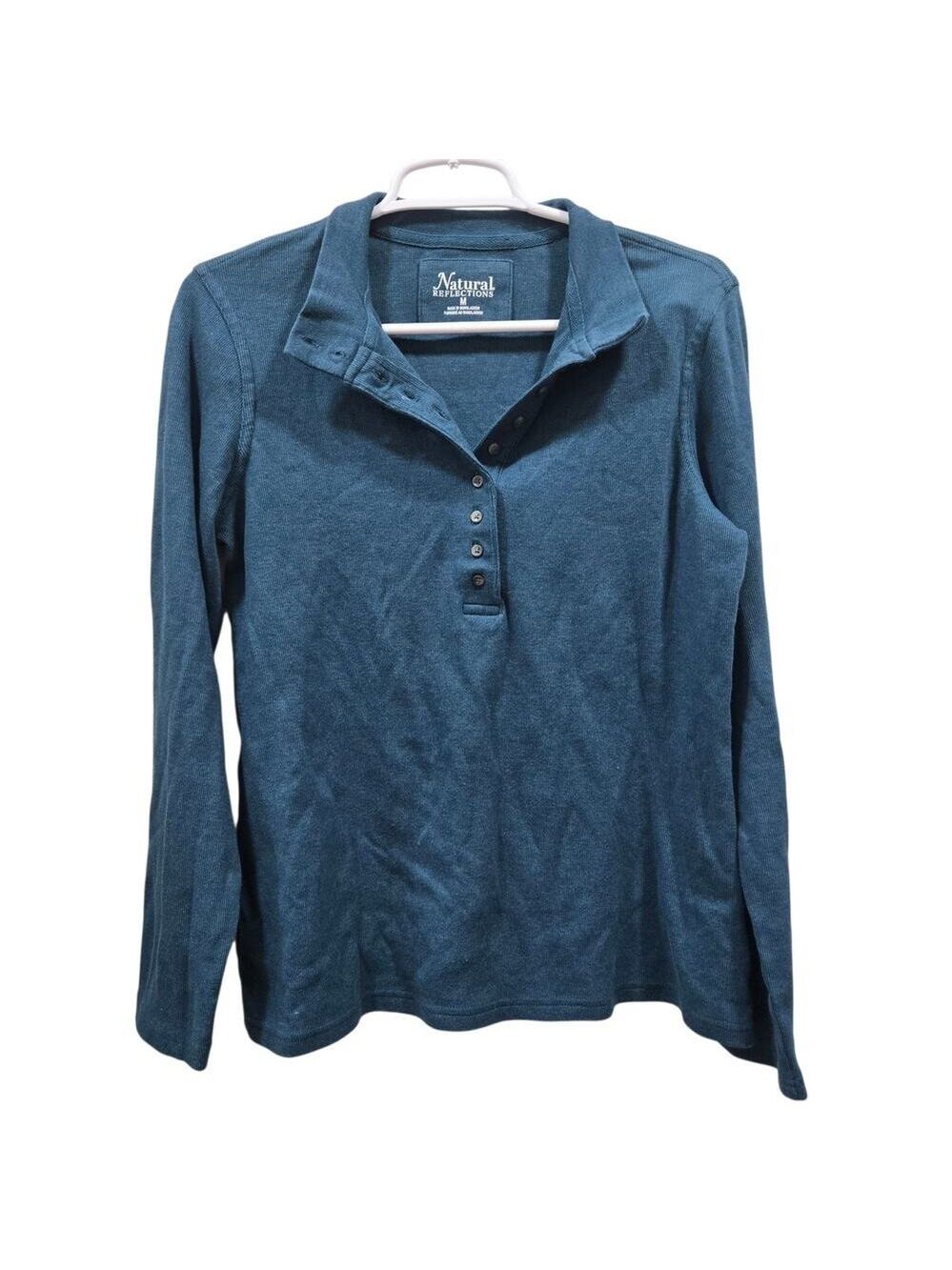 Natural Reflections Sierra Long Sleeve Polo Medium Teal